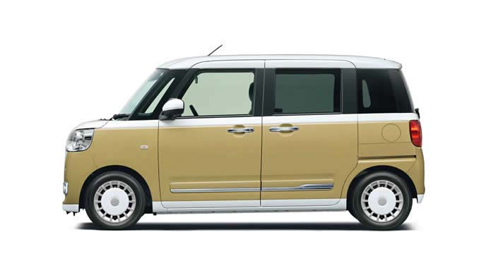 ムーヴキャンバス ストライプスのシャイニングホワイトパール×サンドベージュメタリック