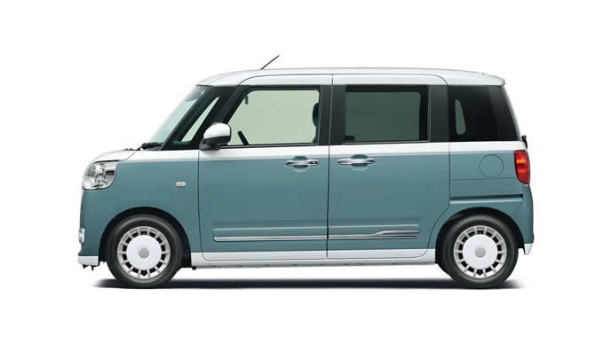 ムーヴキャンバス ストライプスのシャイニングホワイトパール×レイクブルーメタリック