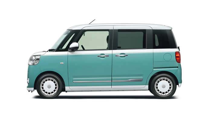 ムーヴキャンバス ストライプスのシャイニングホワイトパール×ファインミントメタリック