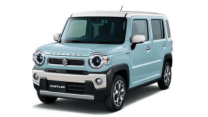 オフブルーメタリック ソフトベージュ2トーンの新型ハスラー