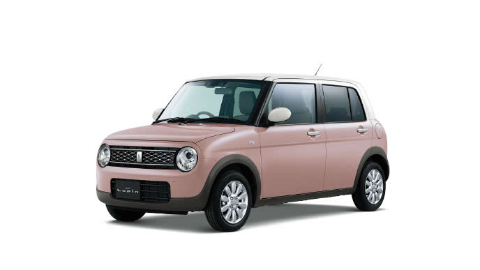 ラパンのテラコッタピンクメタリック×ソフトベージュ2トーンルーフ