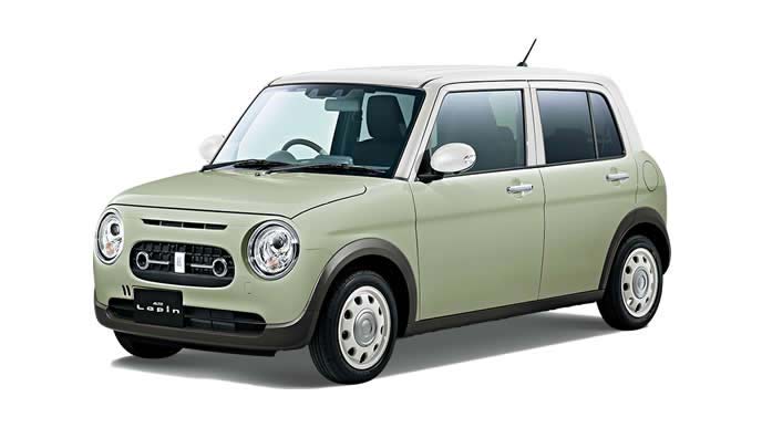 ラパンLCのトラッドカーキメタリック ソフトベージュ2トーンルーフ