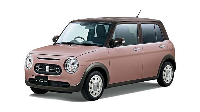 ラパンLCのテラコッタピンクメタリック アーバンブラウン2トーンルーフ