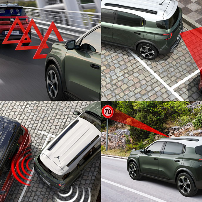 シトロエン新型C3エアクロス ハイブリッドの先進運転支援システム