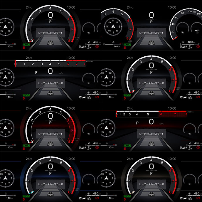LX“F SPORT”12.3インチメーターの表示レイアウト