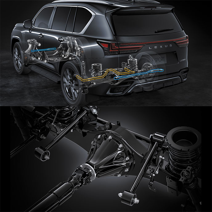 LX“F SPORT”のパフォーマンスダンパーとリヤスタビライザー、トルセンLSD