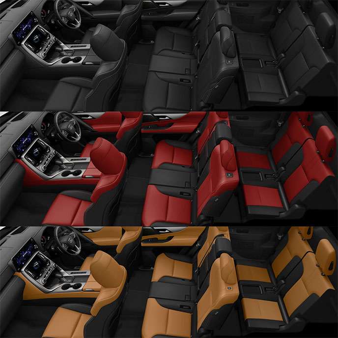 レクサスLX“F SPORT”のインテリアカラー3色
