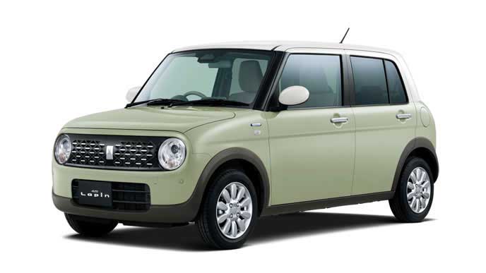 ラパンのトラッドカーキメタリック×ソフトベージュ