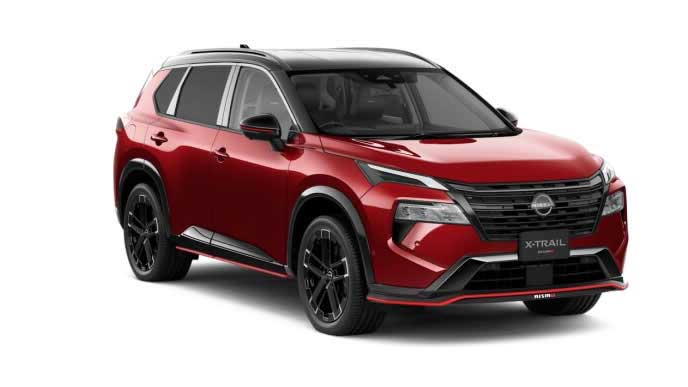 エクストレイルのカーディナルレッド×スーパーブラック