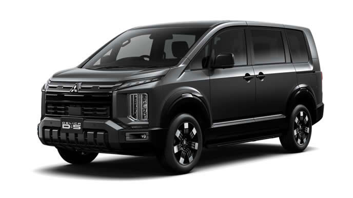 グラファイトグレーメタリック×ブラックマイカのデリカD5