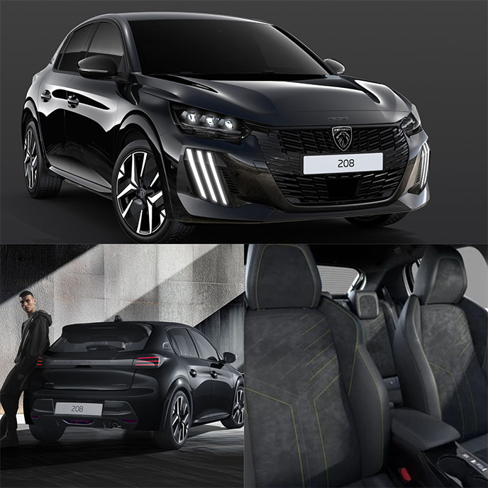 プジョー 208 GT Hybrid Black Editionのエクステリアとインテリア