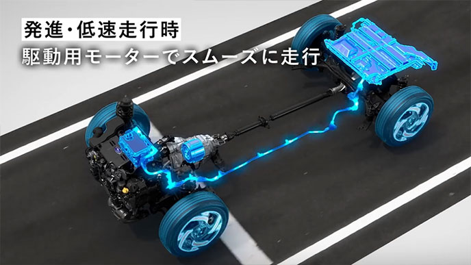 発進・低速走行時のモーター走行