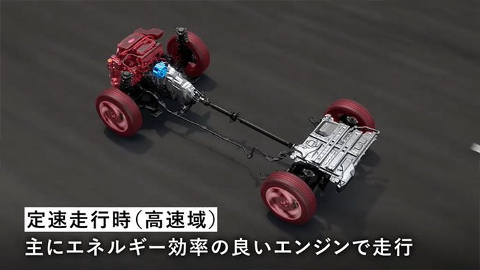 高速域の定速走行時のエンジン走行