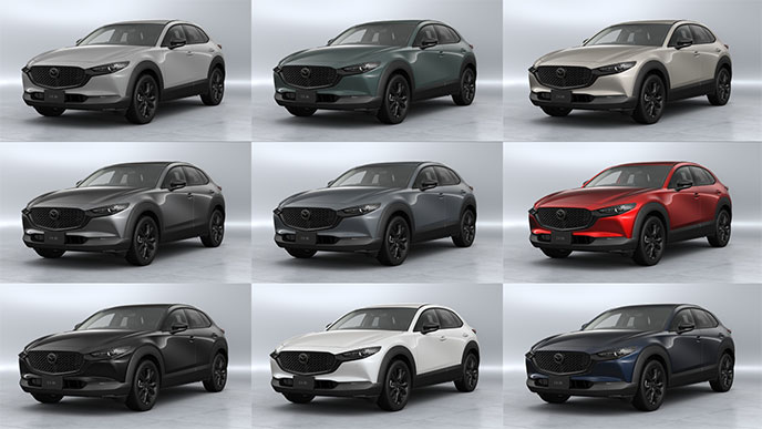 商品改良後のCX-30のボディカラー全9色