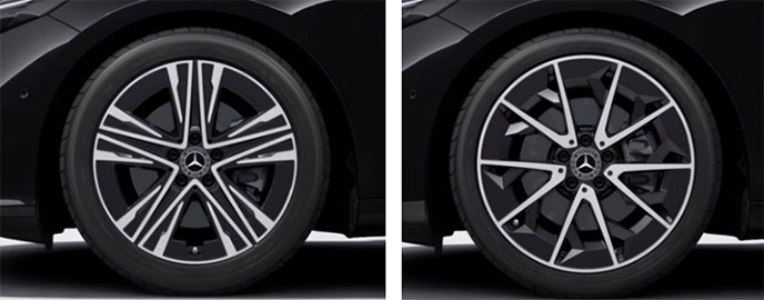 CLA with EQ Technologyの18インチアルミホイールと19インチAMGアルミホイール