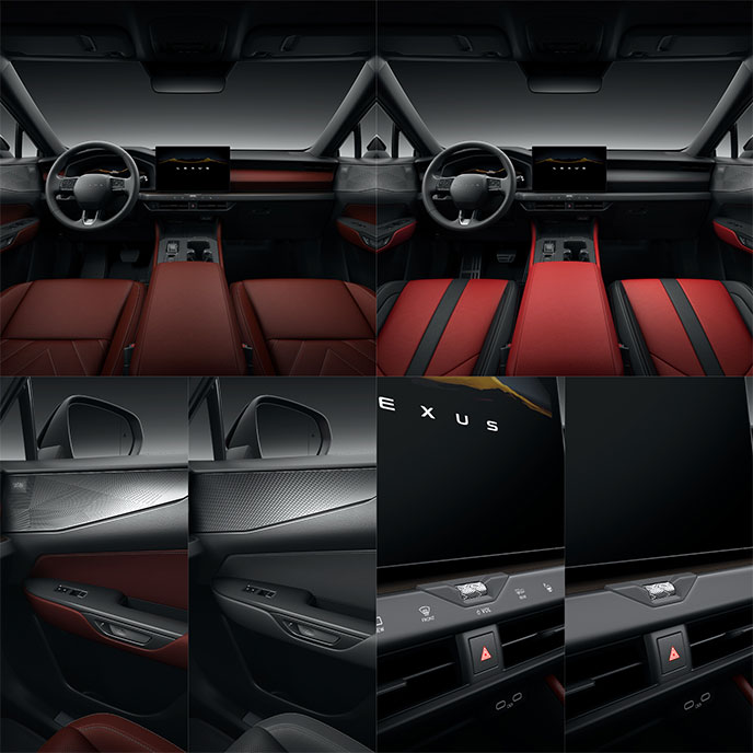 レクサスNX新型モデルのコックピットとドアトリム