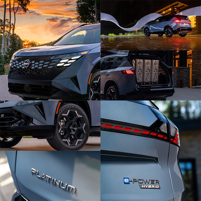 新型ローグ ハイブリッド Platinumのエクステリア、ラゲッジ、e-POWER HYBRIDバッジ